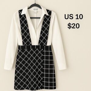 Black and White Plaid Dress
